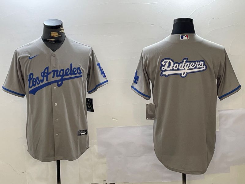 Men Los Angeles Dodgers Blank Grey Game 2024 Nike MLB Jersey style 10164